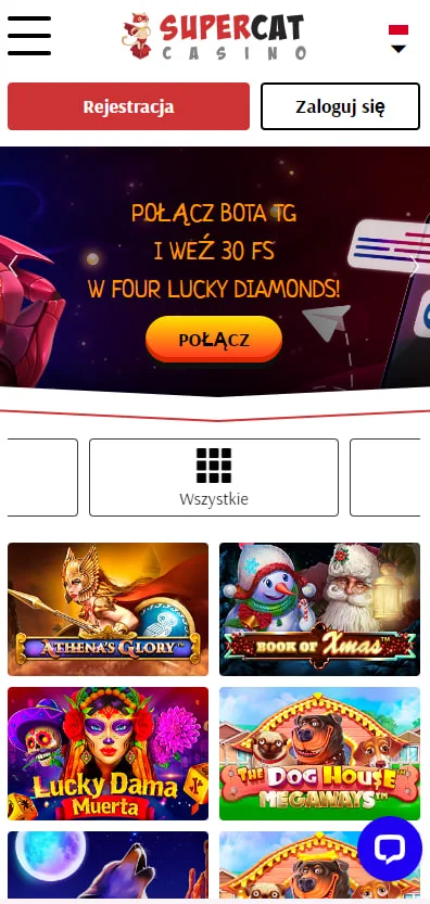 Super Cat Casino w Wersji Mobilnej