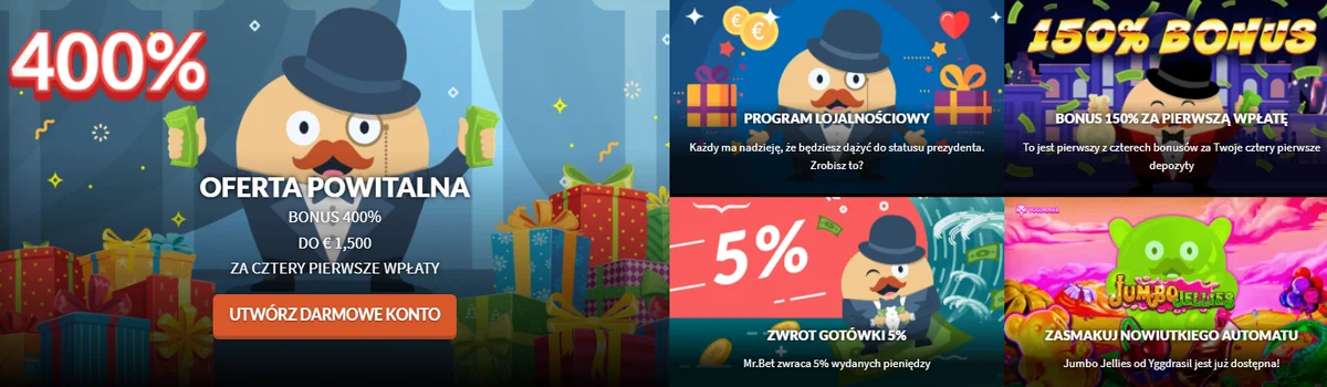Strona internetowa kasyna Mr. Bet