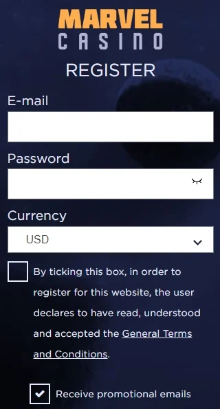 Marvel casino rejestracja