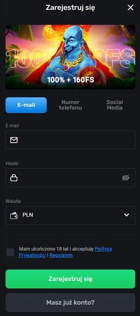 Formularz rejestracyjny Magic365