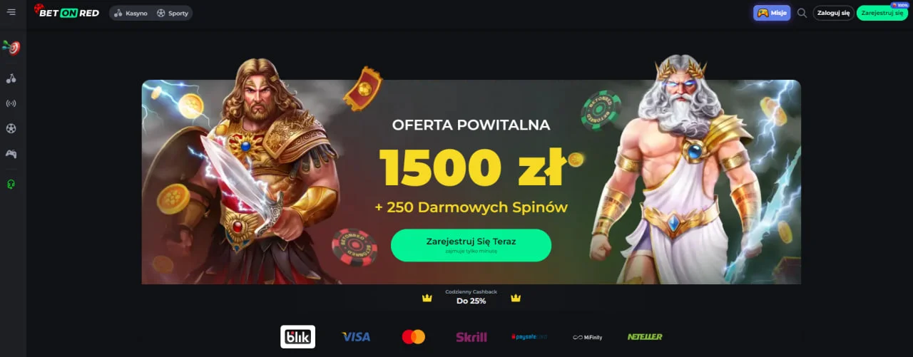Glowna strona w BetOnRed