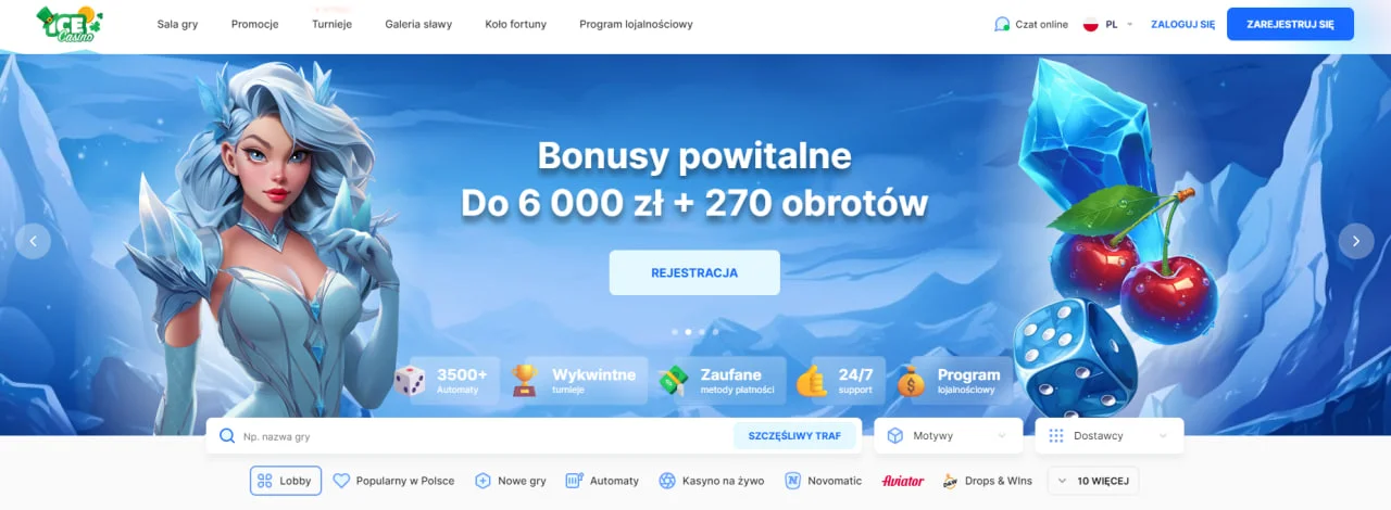 Glowna strona w Ice Casino
