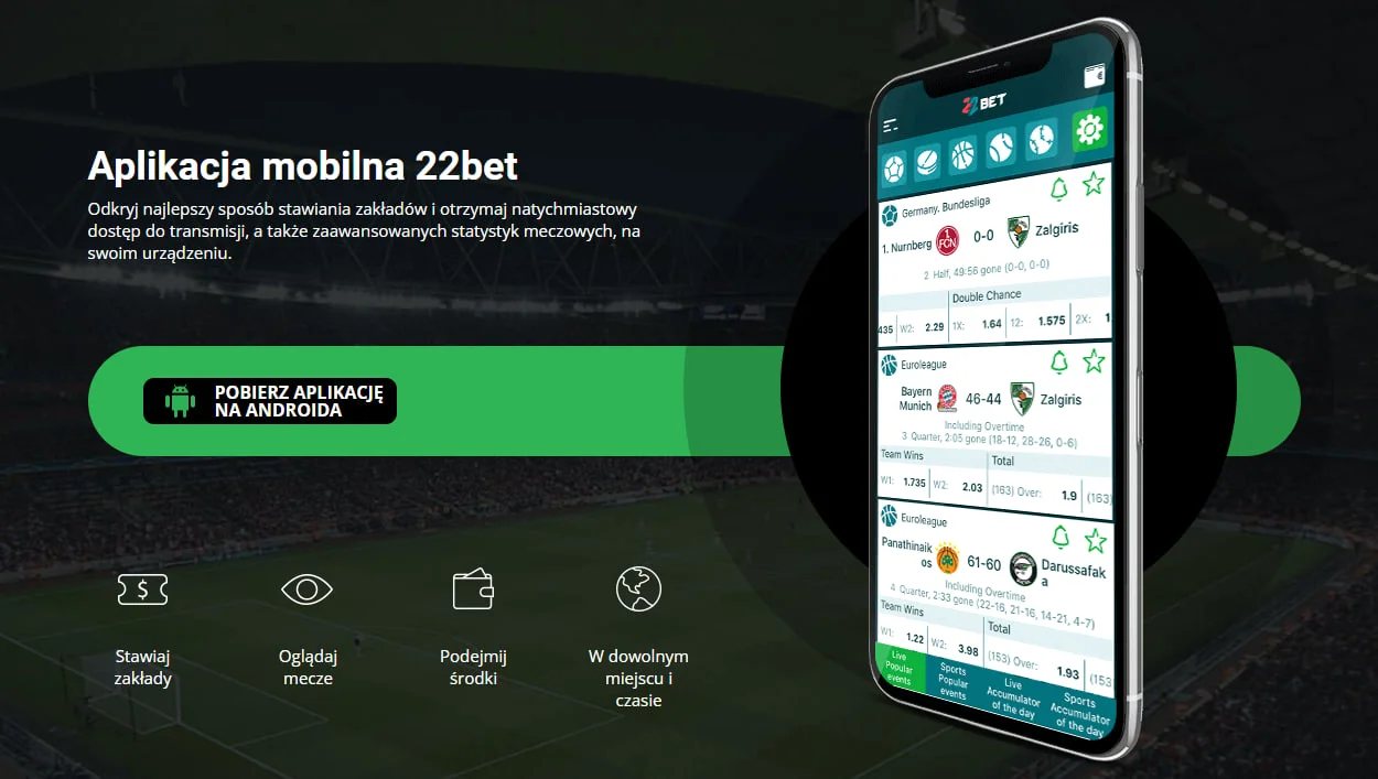 Aplikacja mobilna 22bet