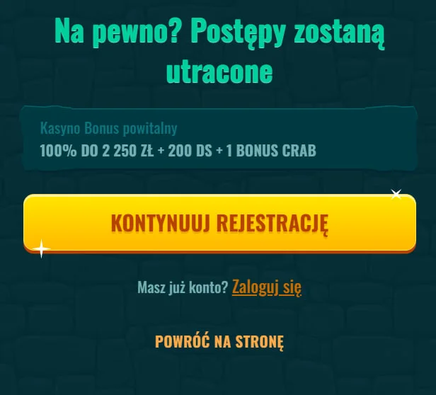 Rejestracja do kasyna Spinanga