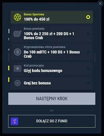 Formularz rejestracyjny Rabona Casino