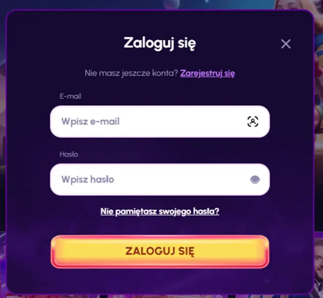 Formularz logowania do NovaJackpot Casino